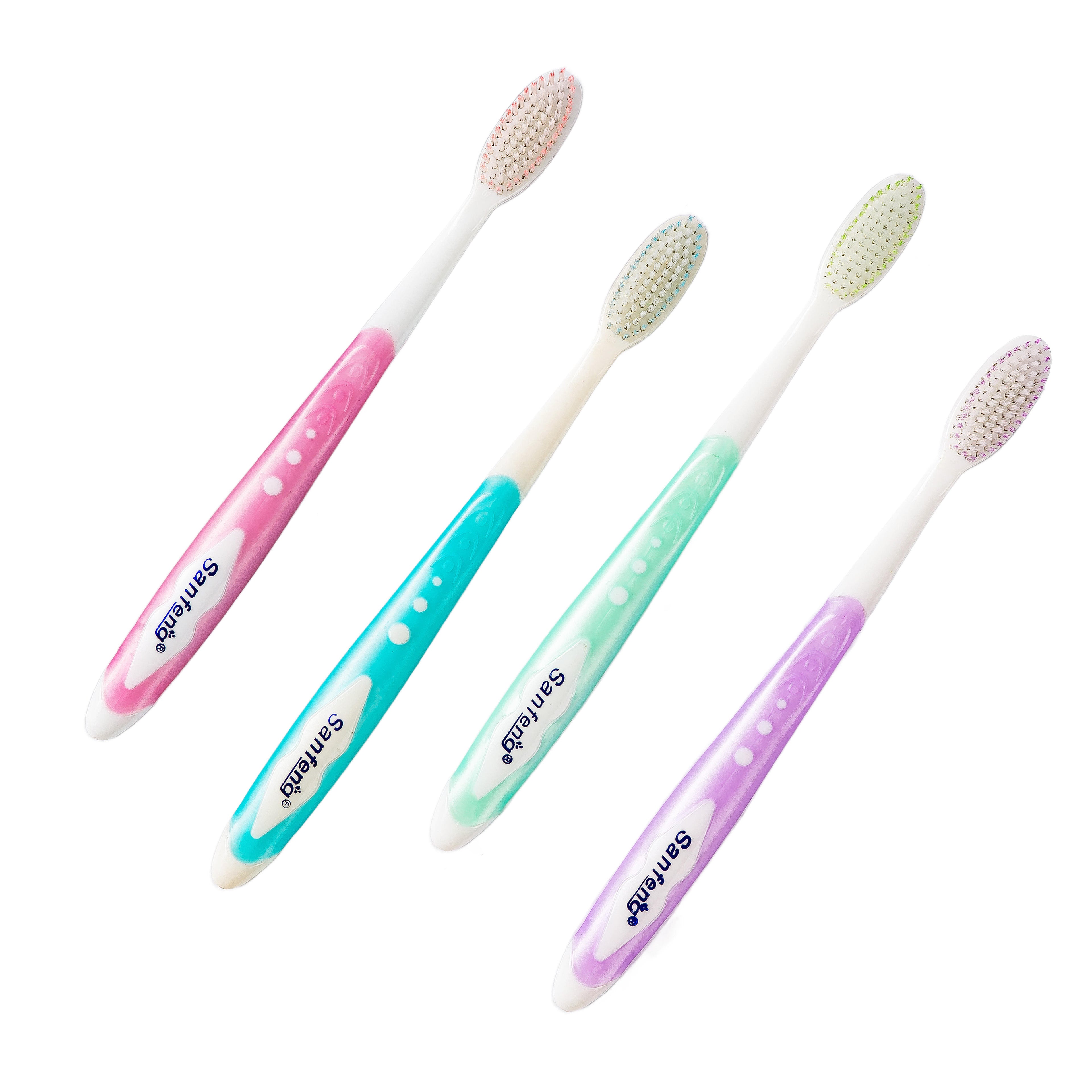 Wholesale OEM Soft Bristle Custom Size Toothbrushes Plastic Family Toothbrush
