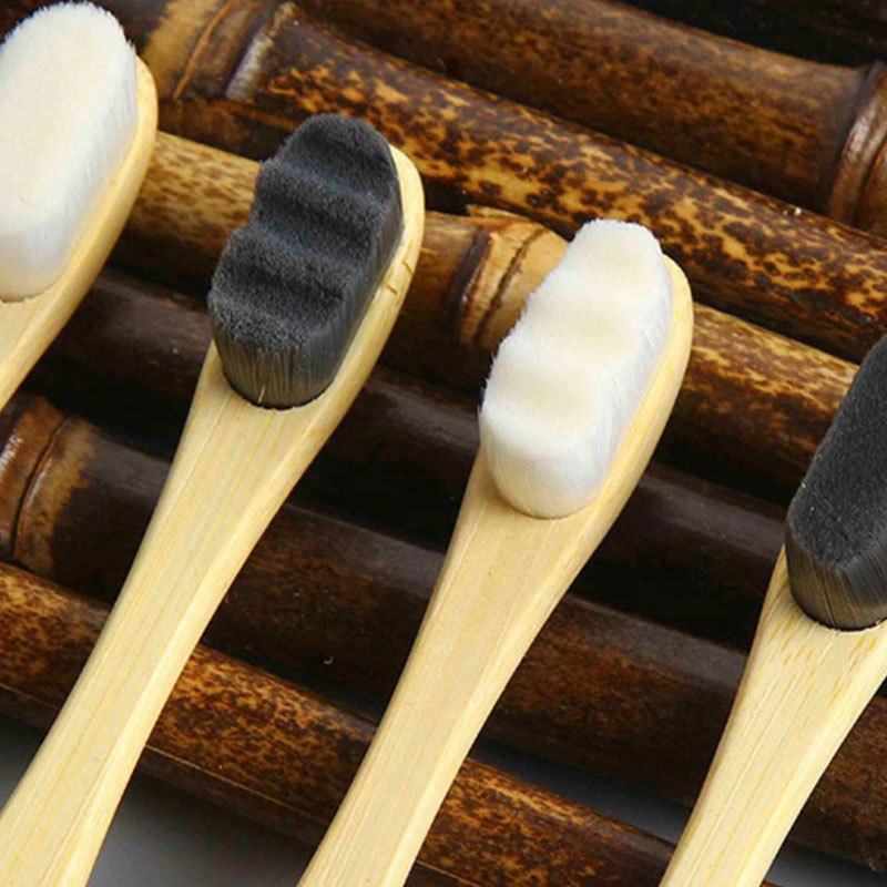 Super Soft Wave Bamboo Nano Toothbrush for Adults Natural Biodegradable with Nylon Bristles