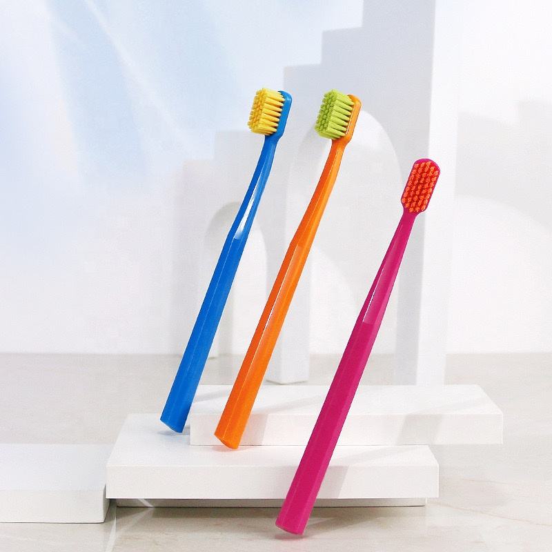 3 Pack Hot Selling Factory Wholesale Nordic Style Wide Head Toothbrush with Soft Bristles PP Handle for Home Use