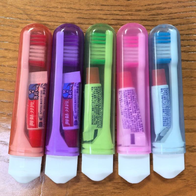 Luxury and Disposable Travel Toothbrush With Toothpaste Inside