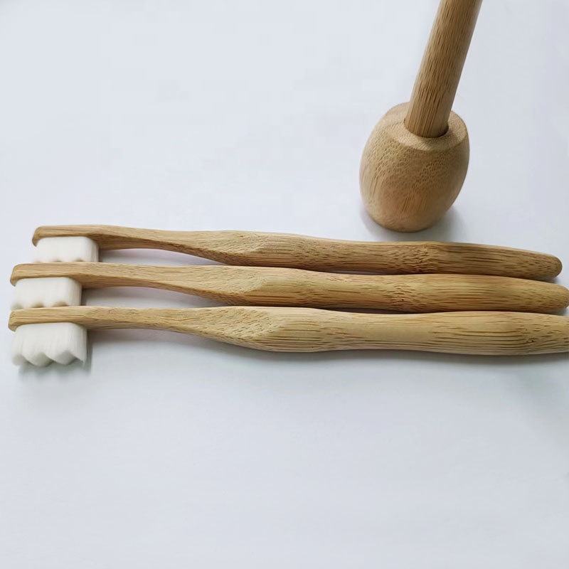 Super Soft Wave Bamboo Nano Toothbrush for Adults Natural Biodegradable with Nylon Bristles